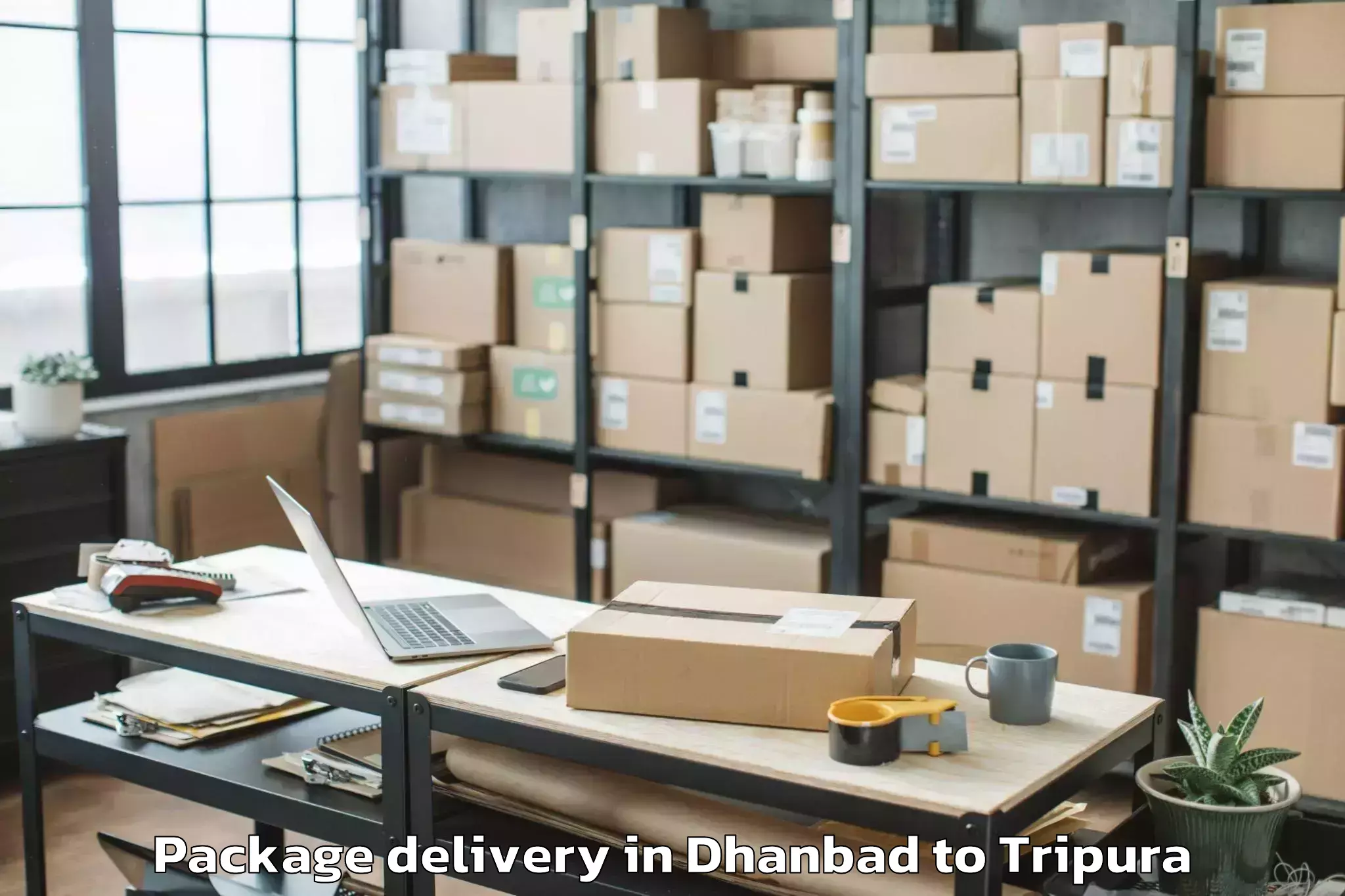 Dhanbad to Manughat Package Delivery Booking